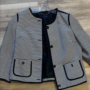 Talbots Monochrome Striped Jacket